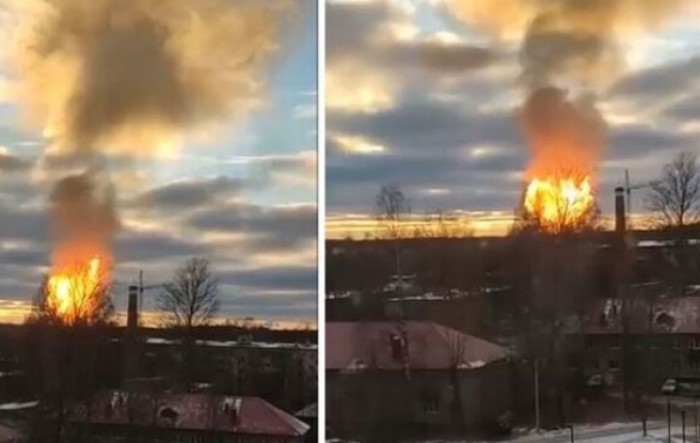 Eksplodirao plinovod kod Sankt Peterburga, izbio veliki požar