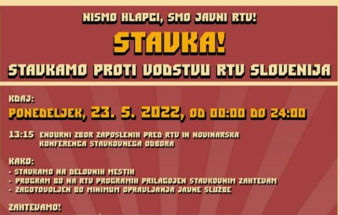Novinari RTV Slovenija u jednodnevnom štrajku