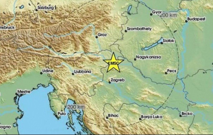 Potres magnitude 3 kod Varaždina