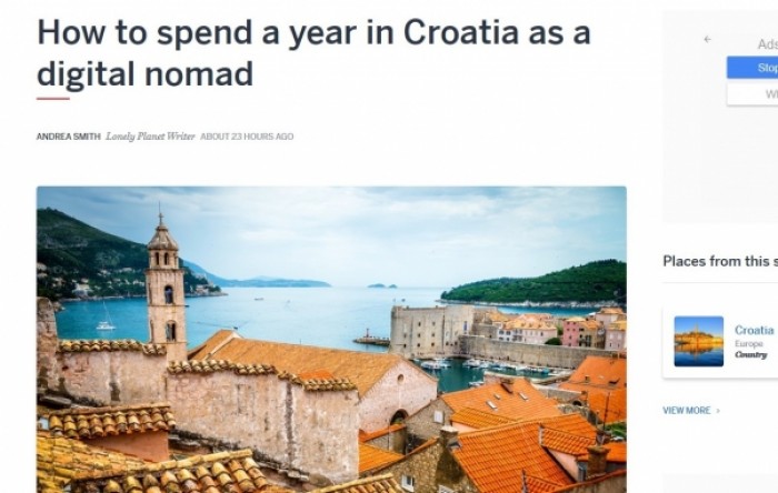 Lonely Planet o Hrvatskoj kao destinaciji za digitalne nomade